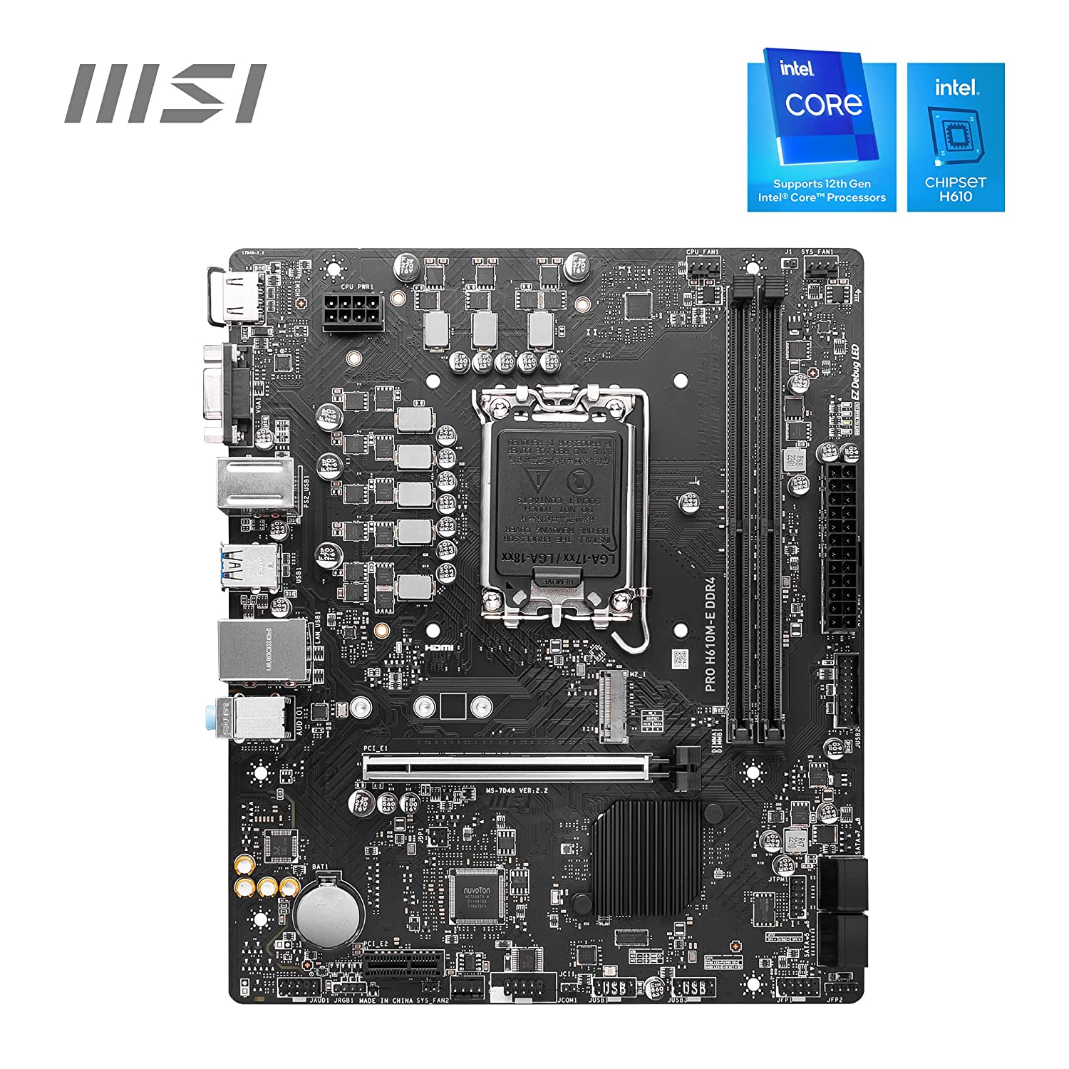 MSI Motherboard pro H610m-E DDR4 MSI Motherboard pro H610m-E DDR4